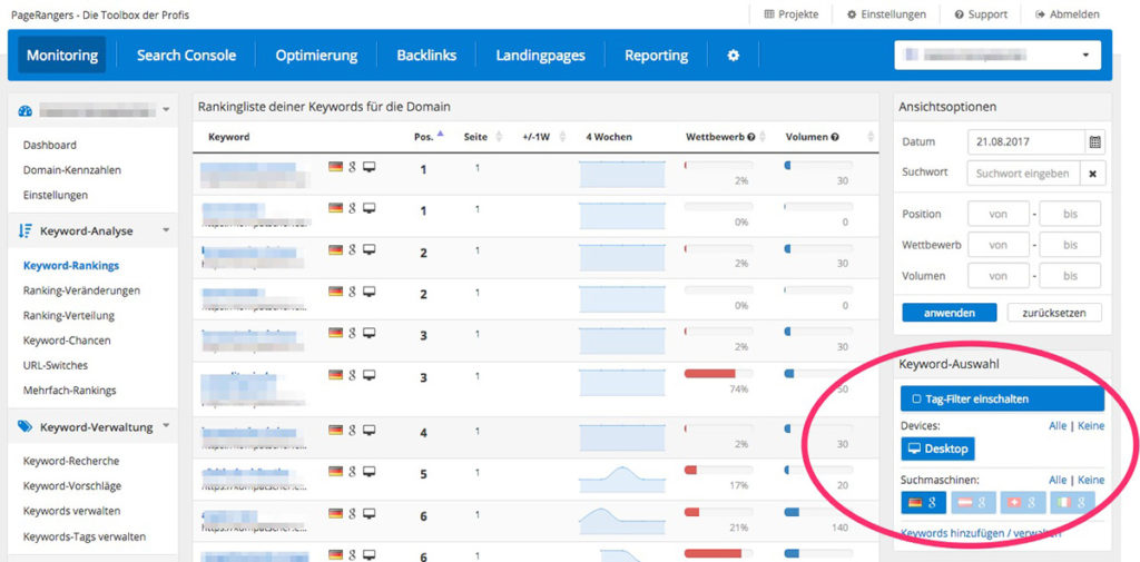 SEO-Tool im Test (Teil 2): Monitoring im mehrsprachigen Umfeld 4